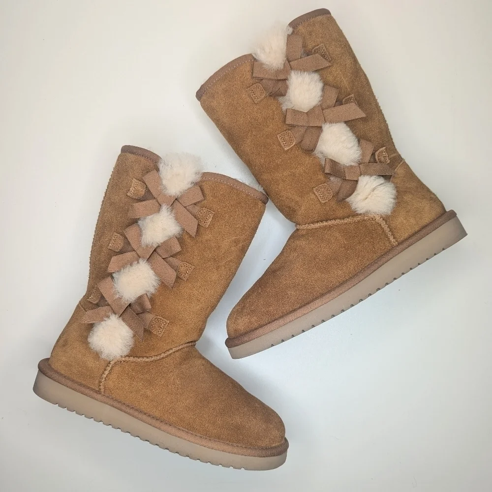 Koolaburra by UGG Victoria boots tall  tan suede pull on women's size 7